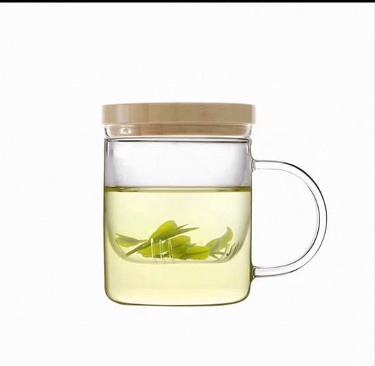 Glass Teacup with stainless steel filter