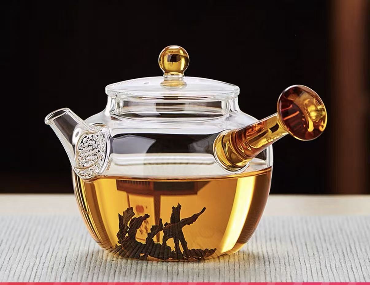 Glass Tea Pot with side handle