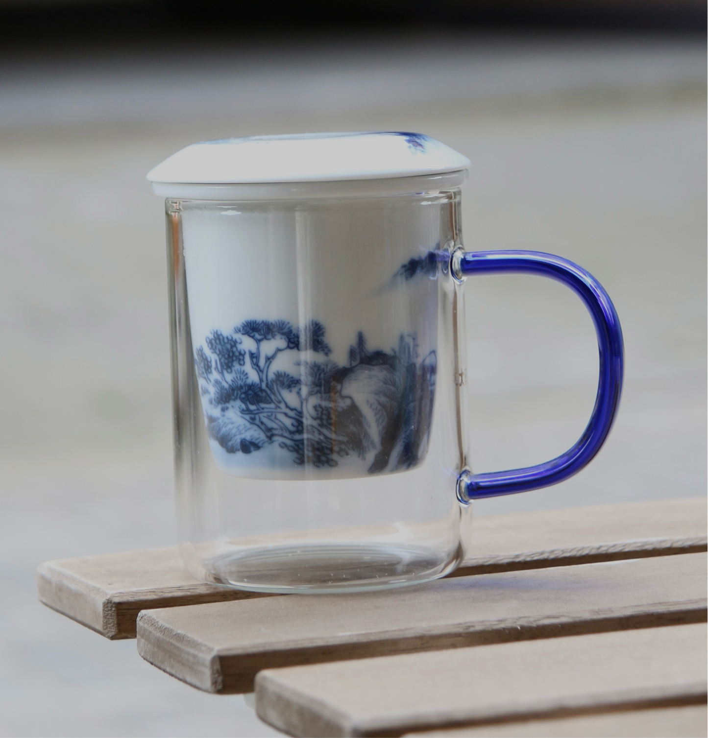 Tea glas / porcelain filter