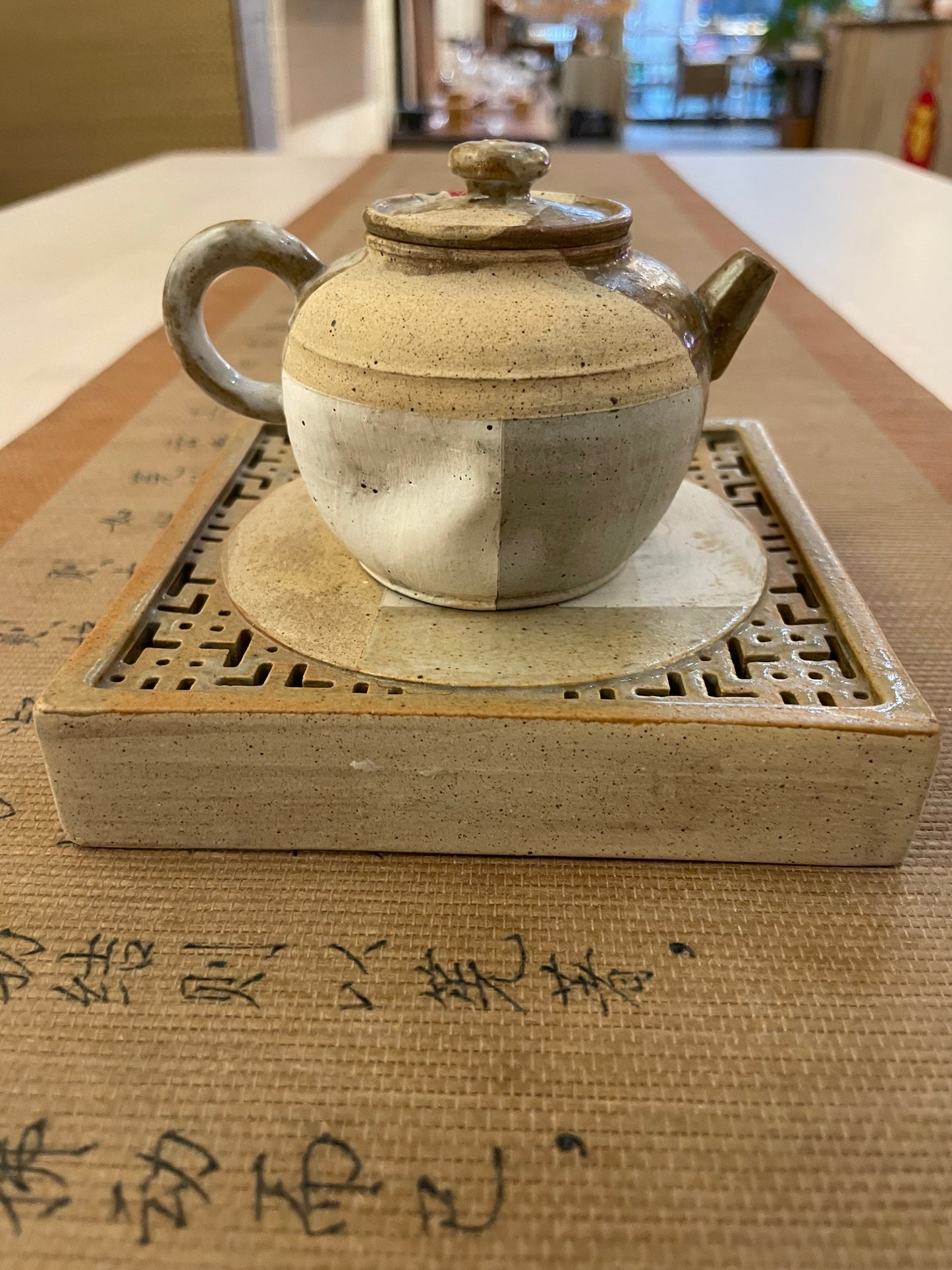 Hand-Pressed Red Rose Ceramic Teapot