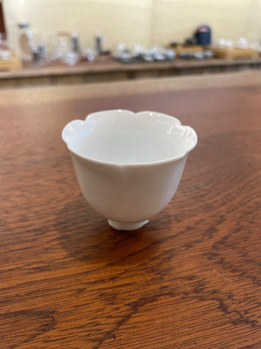 White Lotus Blossom Porcelain Tasting Cup
